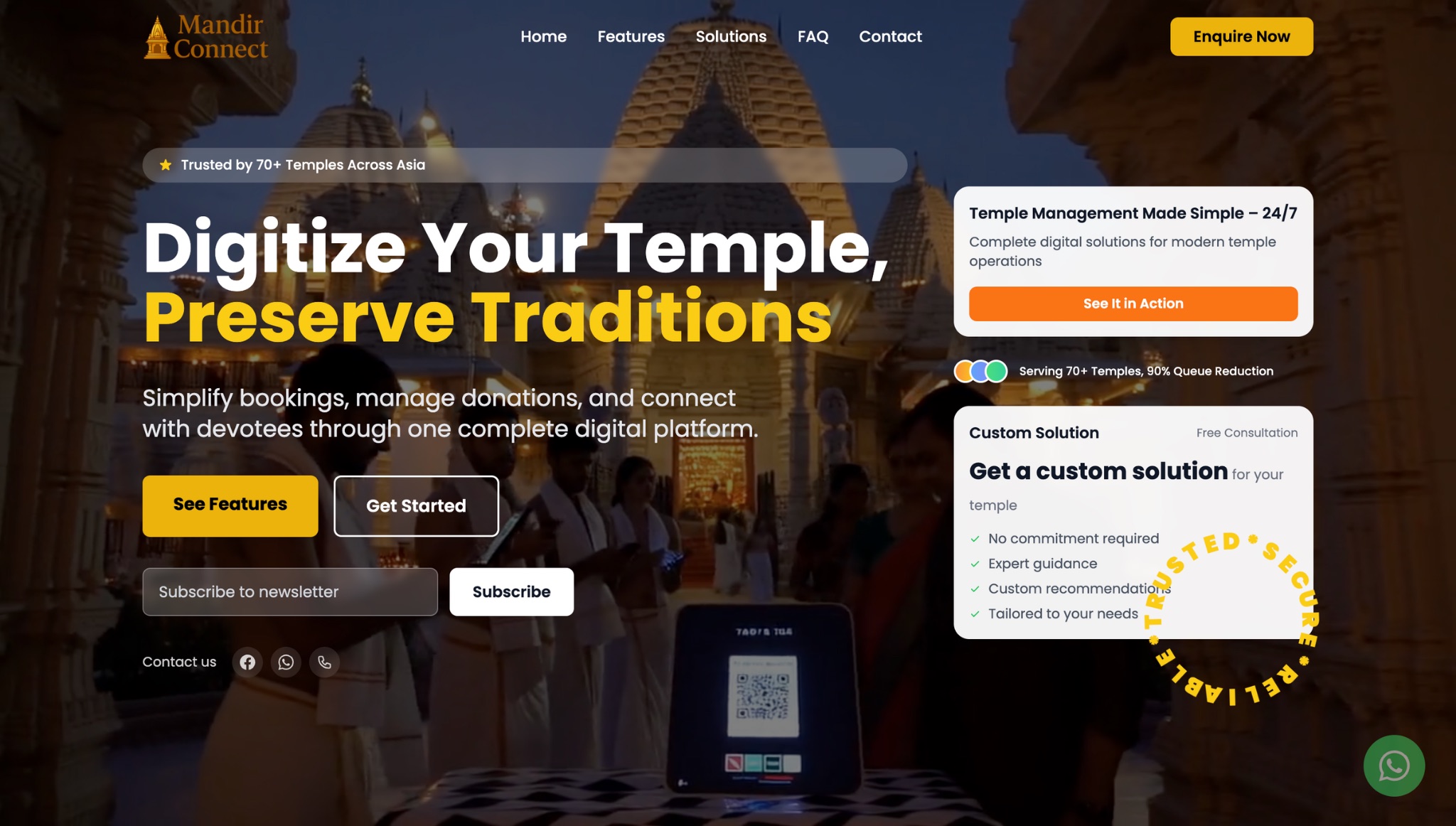 Mandir Connect, temple management platform