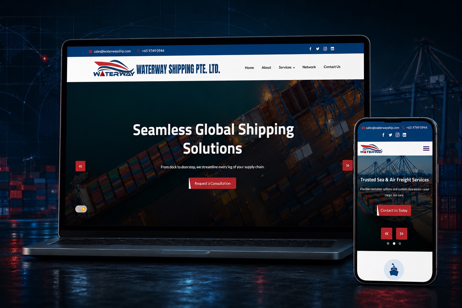 Waterway Shipping website